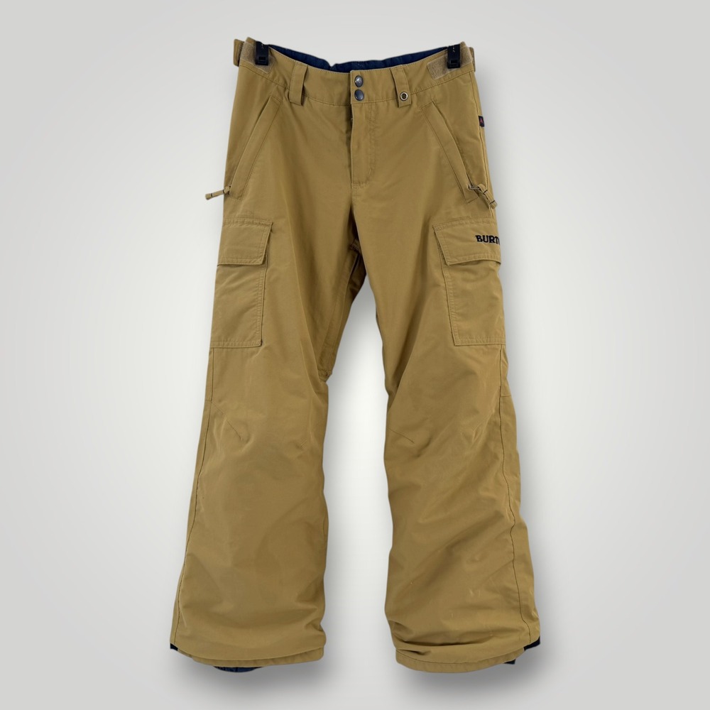 Burton Boys Exile Cargo Snowboard Pants Tan DryRide Room-To-Grow Size M 10/12